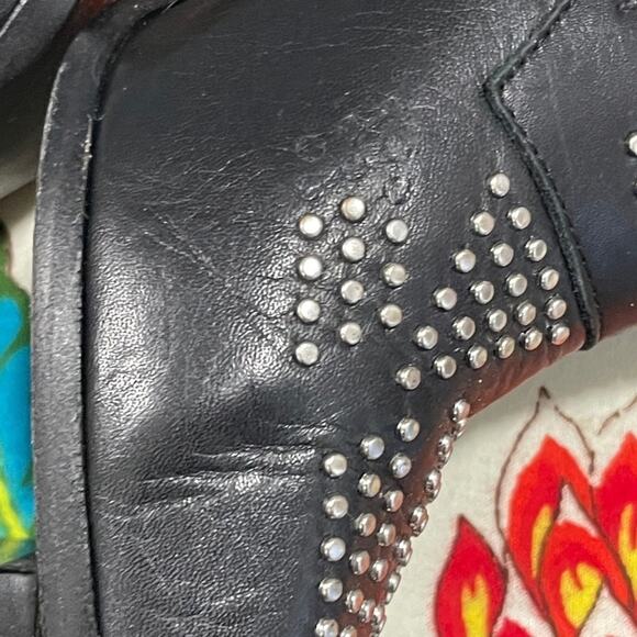 See By Chloe Black Silver Studded Booties 38/7.5 - Picture 8 of 14